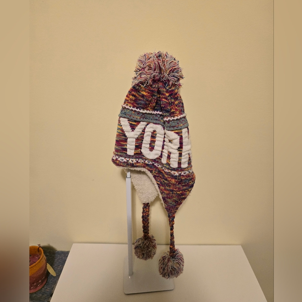 Robin Ruth Multicolor Knit Pom Pom Hat